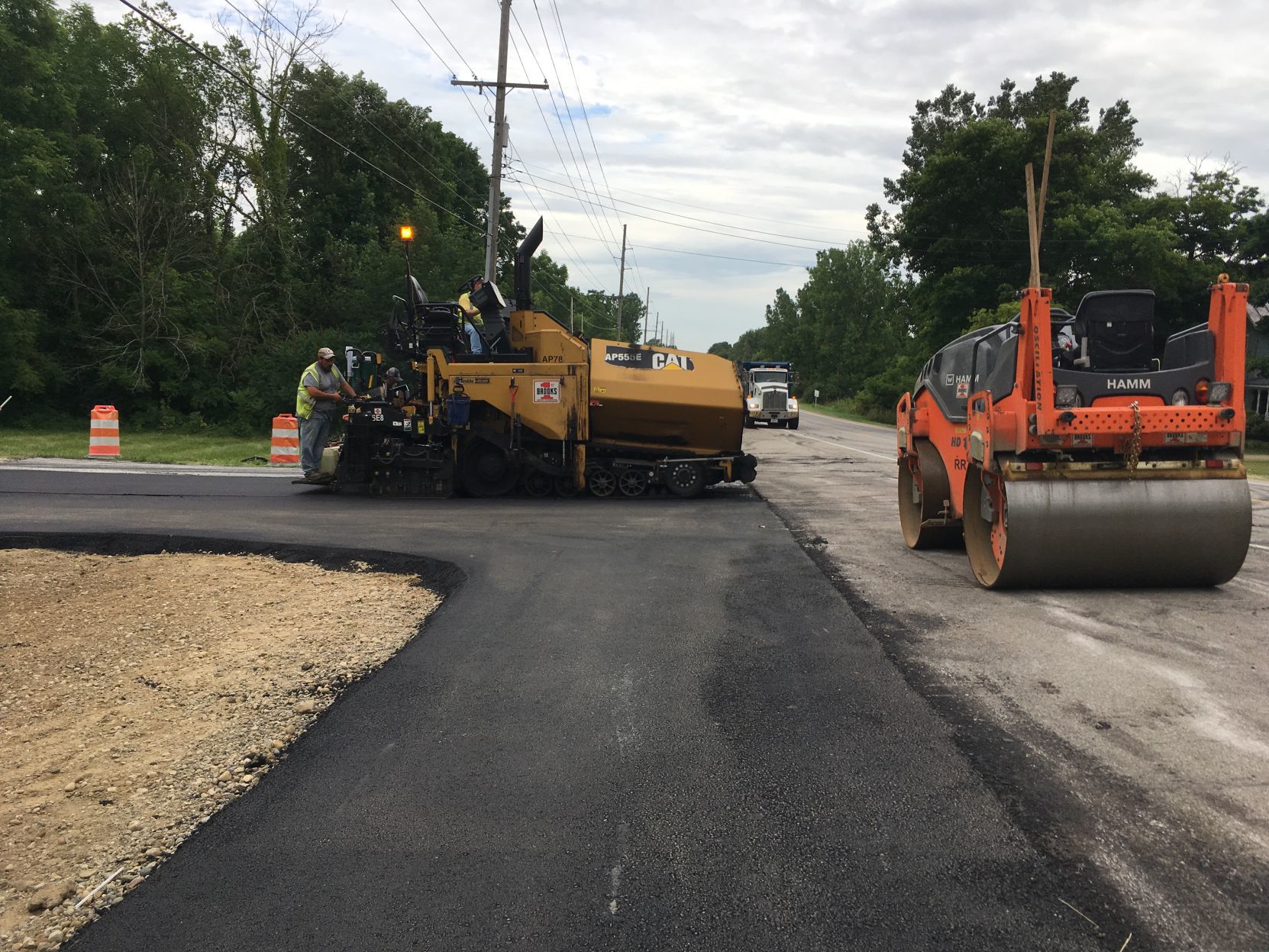 Asphalt being laid for trail